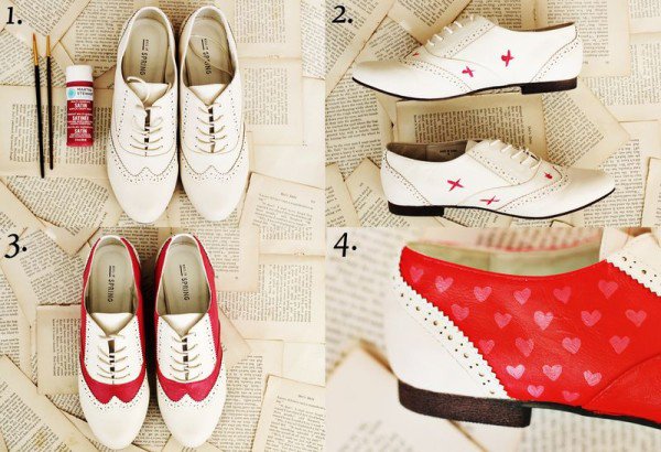 Red and White Oxfords