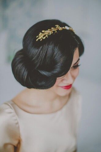 Retro Updo Hairstyle with Hair Accessory