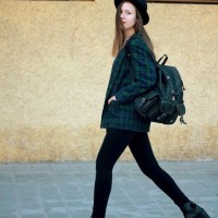 School Style Outfit with Plaid Blazer