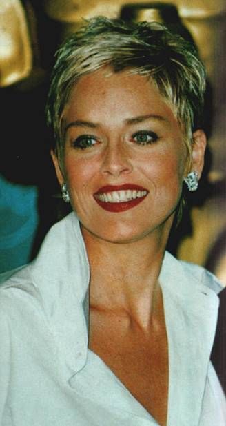 Sharon Stone Short Pixie Hairstyle