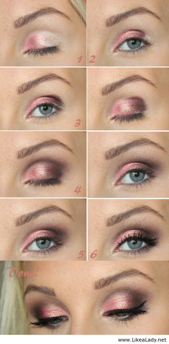 Shimmery Pink Eye Makeup