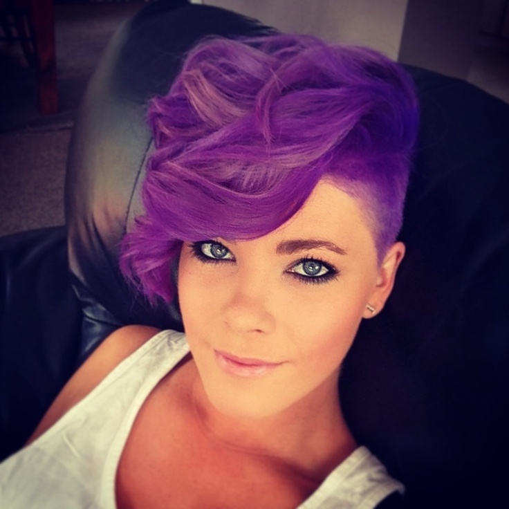 Short Fauxhawk Purple Hairstyle