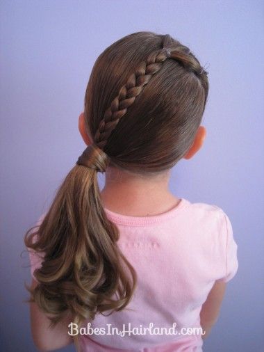 Simple Braided Ponytail Hairstyle for Kids