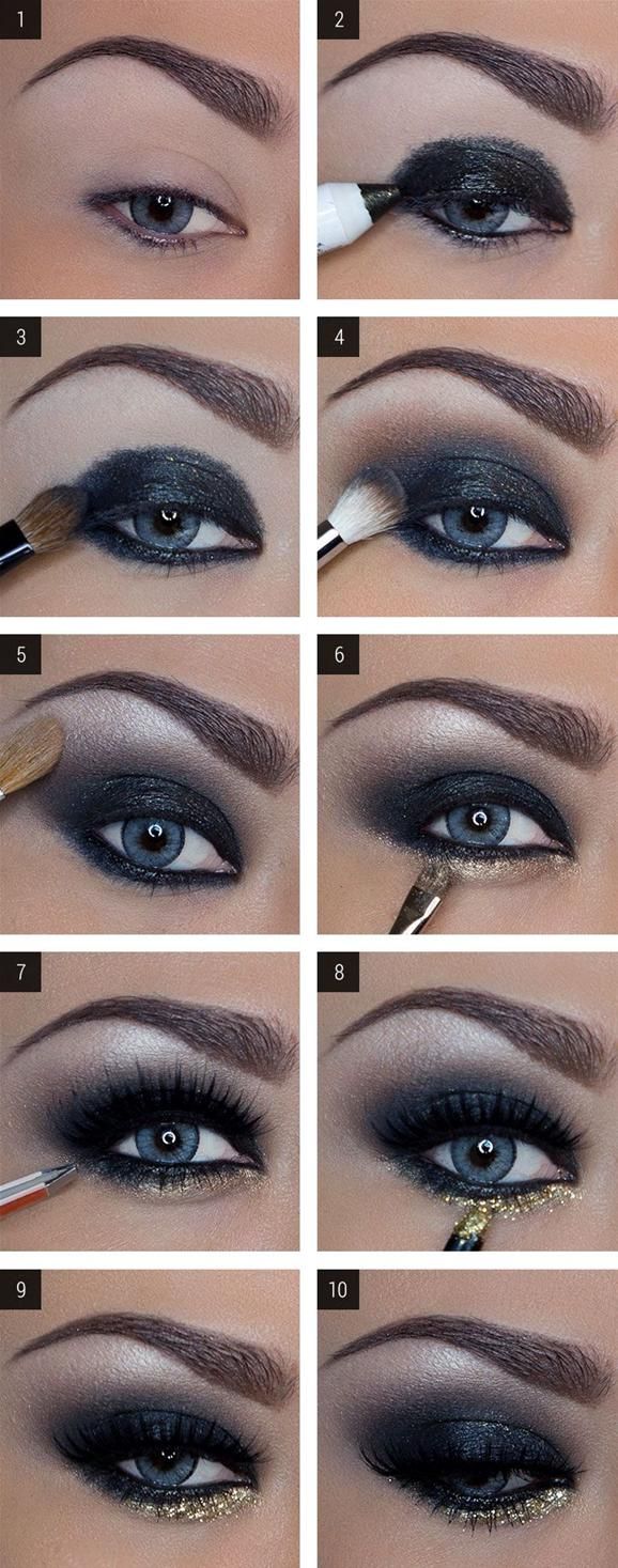 Smoky Eye Makeup Tutorial with Shimmer Liner