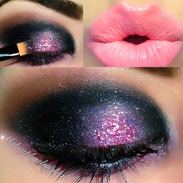 Stunning Night Out Makeup Idea with Pink Lips