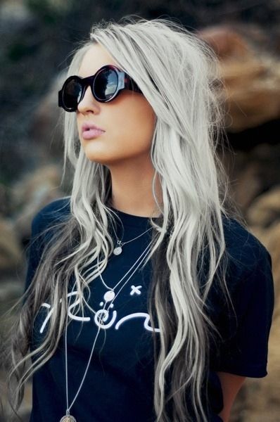 Stylish Long Layered Black and Blonde Hairstyle