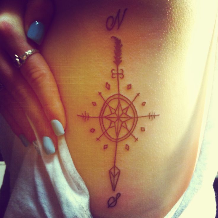 Tribal Compass Tattoo