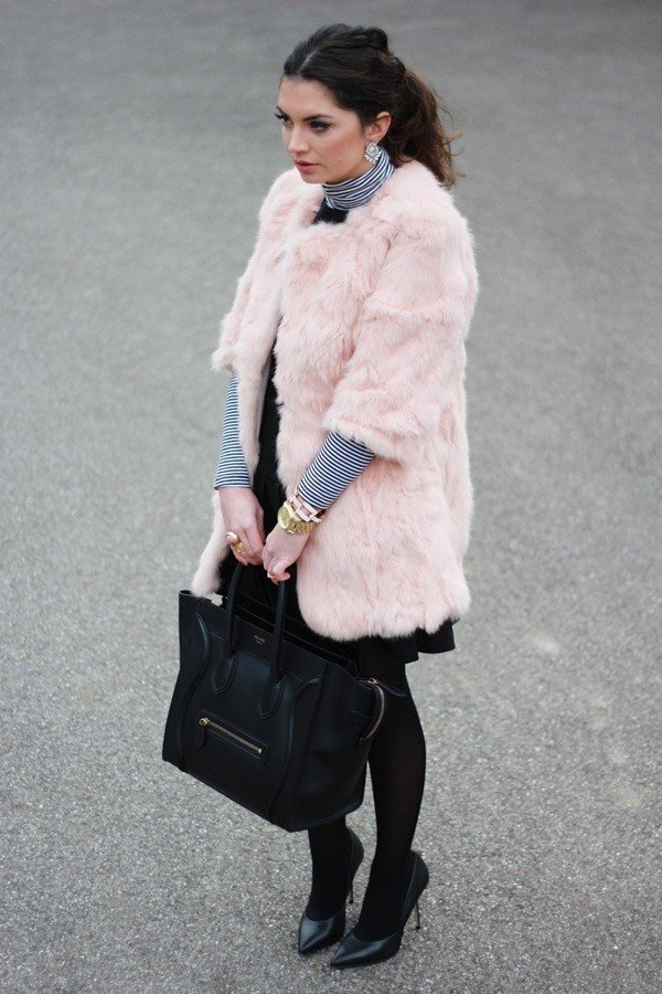 Turtleneck Outfit with Fur Coat