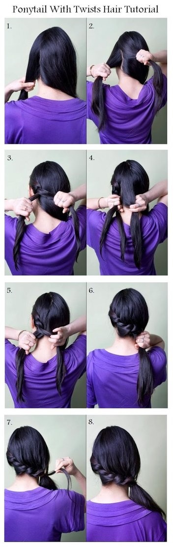 Twisted Ponytail Hairstyle for Thick Hair