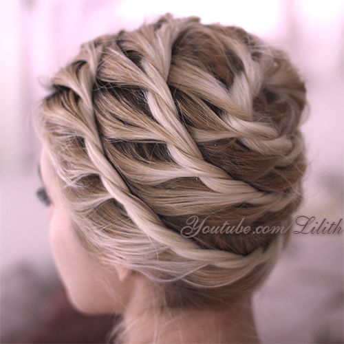 Twisted Updo for Mid-length Hair