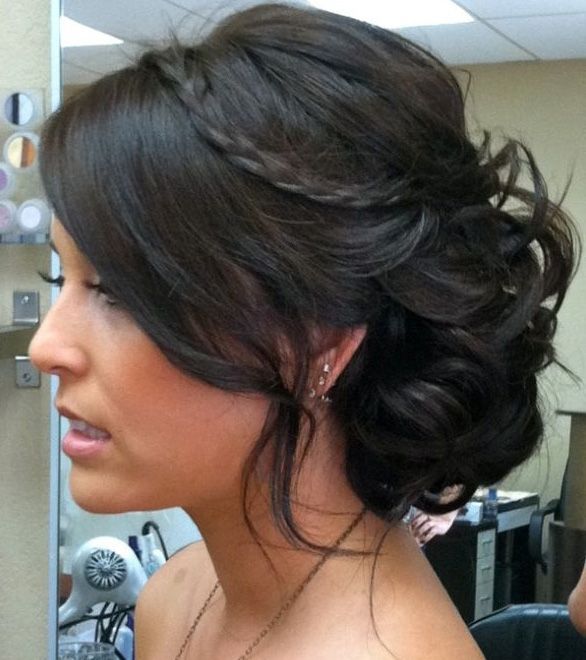 Black Updo Hairstyle for Medium Hair