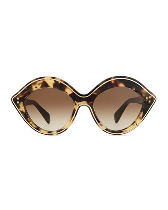 Valentino Chunky Metal-Edged Cat-Eye Sunglasses