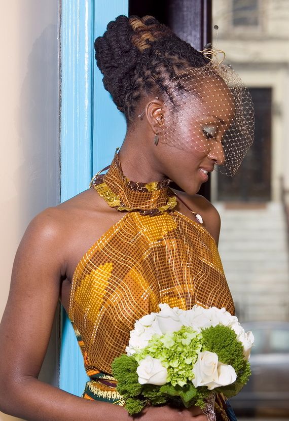 Wedding Hairstyle With Fishnet for Black Women