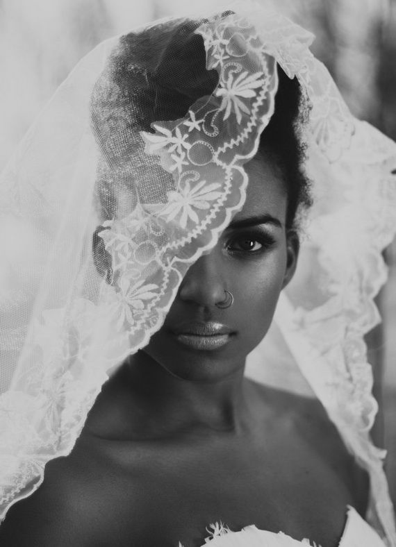 Wedding Updo Hairstyle With Veil for Black Women