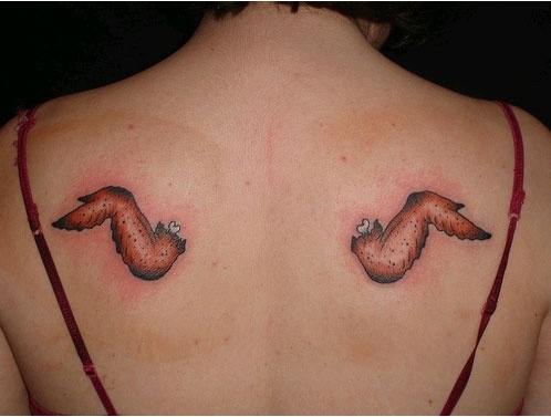 Yummy Chicken Wing Tattoo