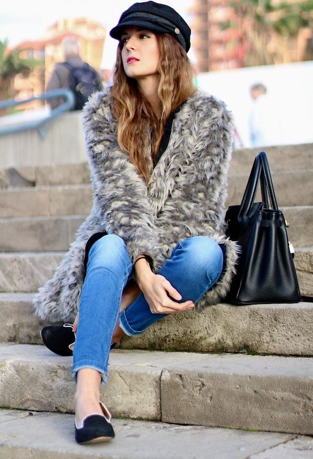 2015 Fashionable Outfit with Fur Coat