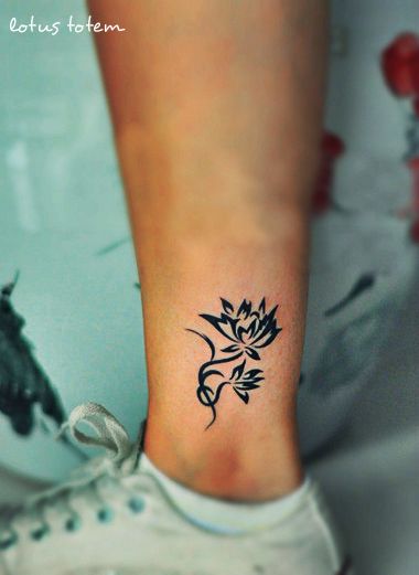 Ankle Lotus Tattoo