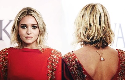 Ashley Olsen Short Layered Wavy Bob Hairstyle for Women