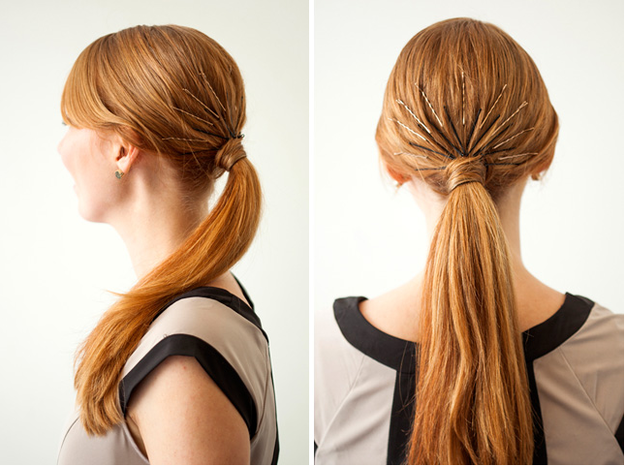 Attractive Ponytail with Bobby Pins