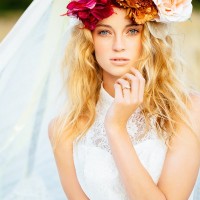 Beautiful Floral Crown Hairstyle for Wedding