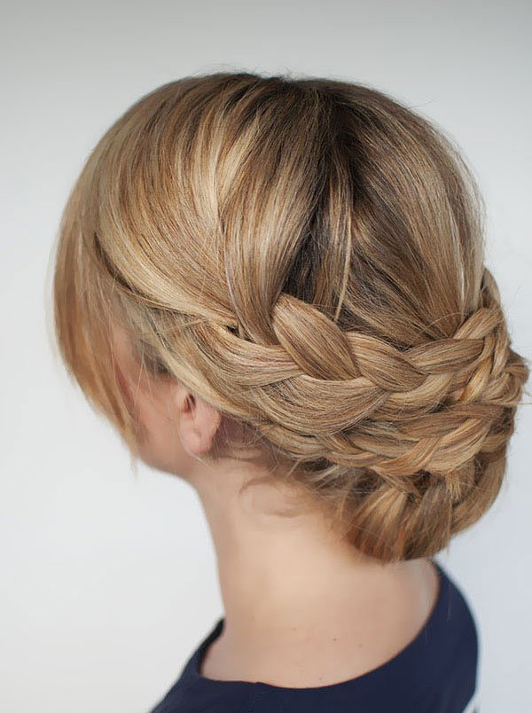 Braided Updo Hairstyle for Thick Hair