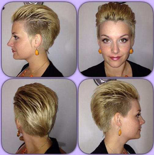 Chic Shaved Short Hairstyle for Long Faces