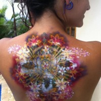 Colorful Floral Tattoo