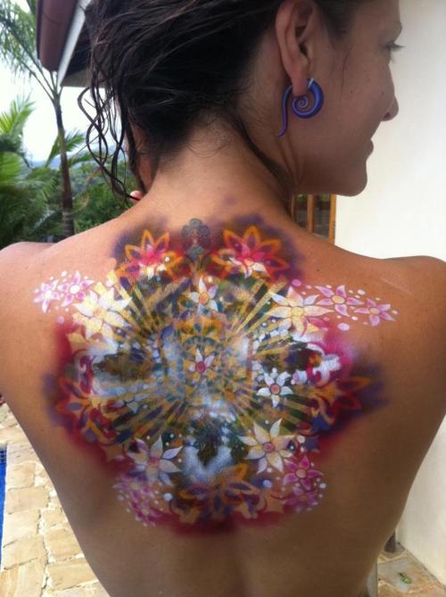 Colorful Floral Tattoo
