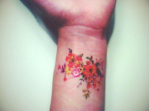 5. Colorful Wrist Wrap Flower Tattoo - wide 8