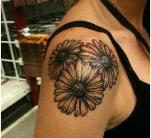 Daisy Tattoo on Shoulder
