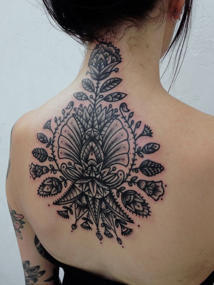 Floral Neck Tattoo