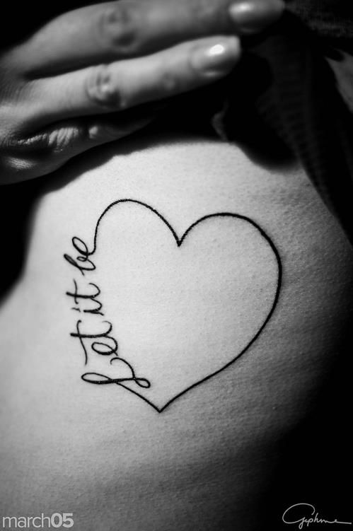 Heart Shape Let It Be Tattoo