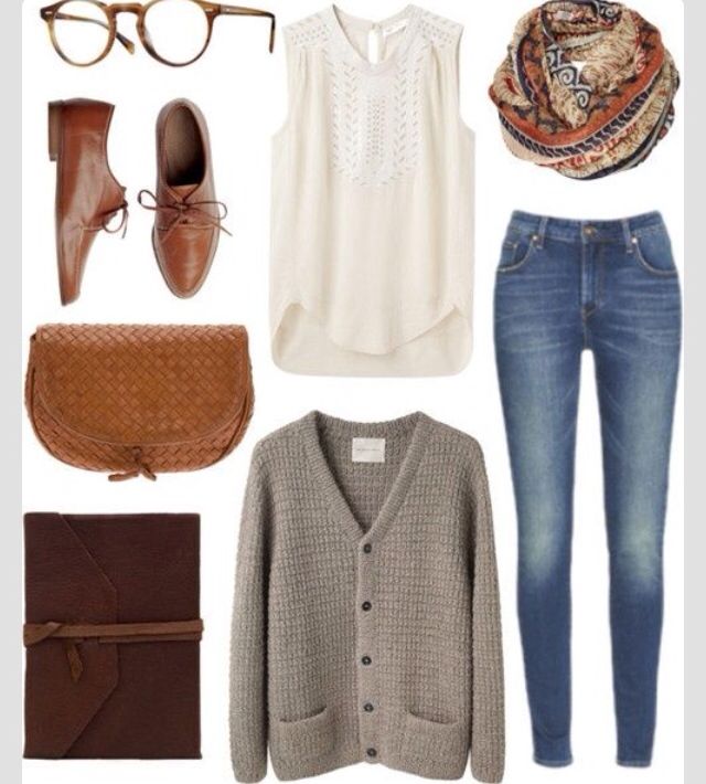 Knitwear and Jeans Outfit Idea for Winter