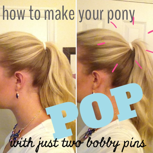 Pop Ponytail Hairstyle with Bobby Pins