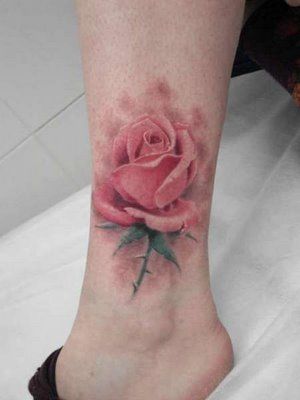 Pretty No Line Rose Tattoo