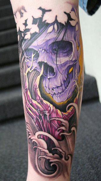 Purple Skull Tattoo