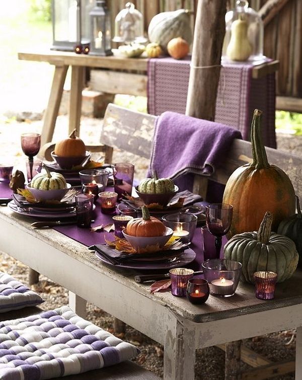 Purple Thanksgiving Outdoor Table