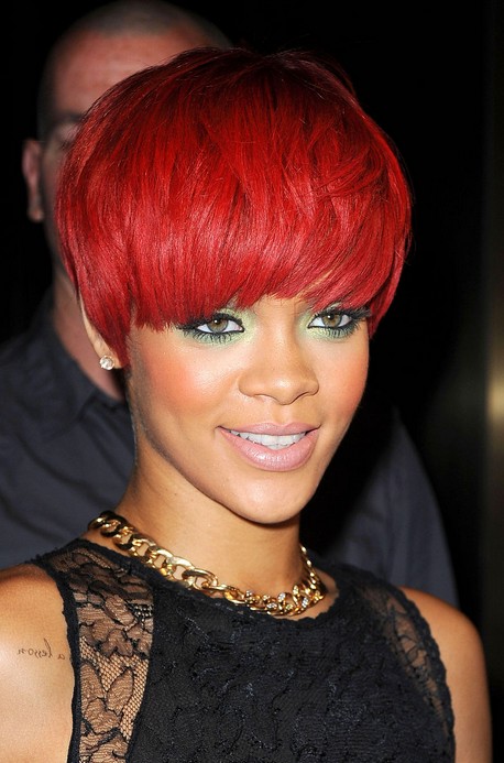 Rihanna Short Red Hairstyles for Women