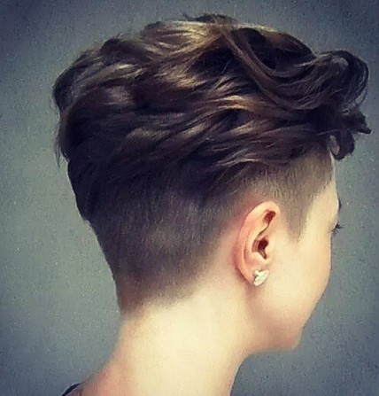 Shaved Short Hair with Top Curls