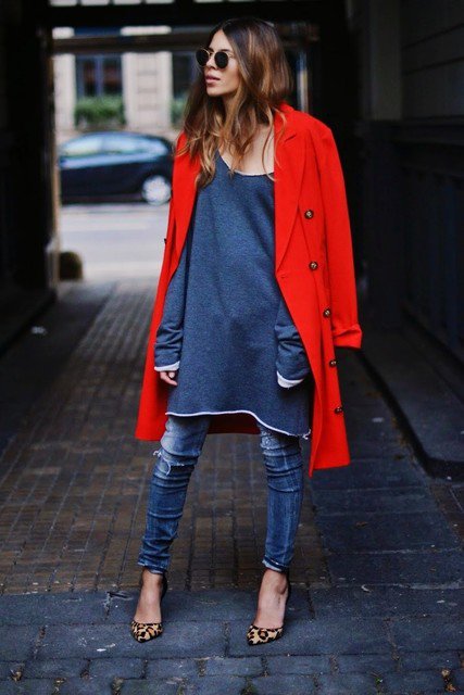 Stylish Red Coat for Winter