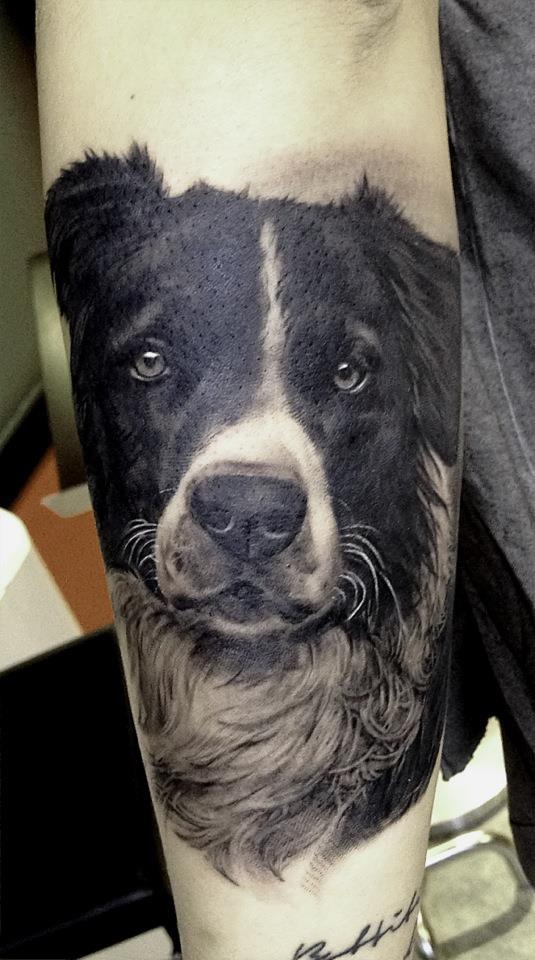 Super-real Dog Tattoo