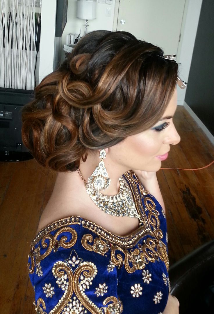 Textured Indian Wedding Updo Hairstyle