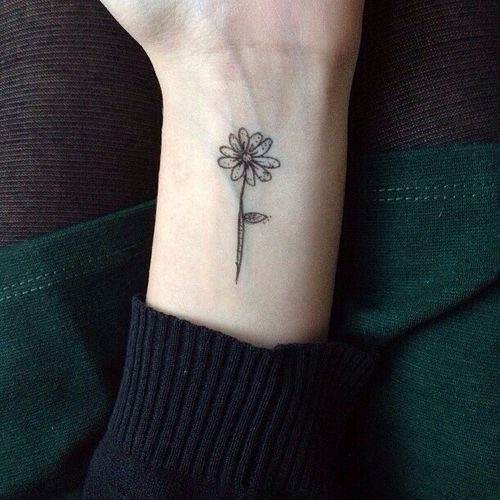 Wrist Daisy Tattoo