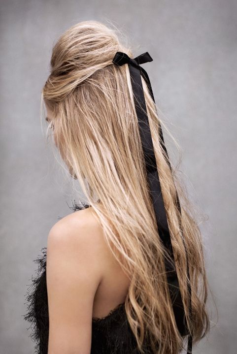 Breezy Hair with a Black Ribbon