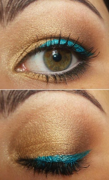 Bronze and Blue Makeup
