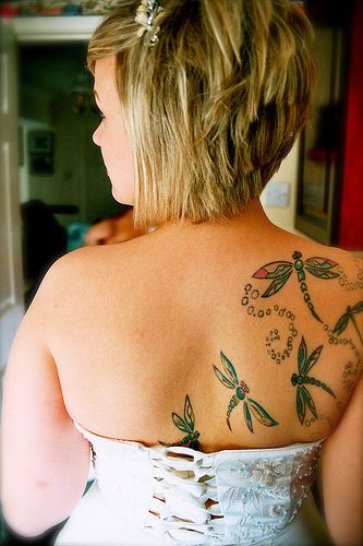 Dragonfly Tattoos on Back