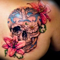 Floral Skull Tattoo