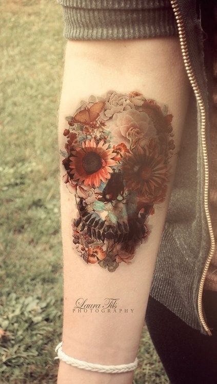 12 Watercolor Skull Tattoo Designs - Pretty Designs