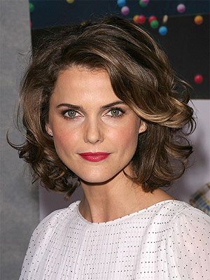 Keri Russell Curly Bob with Deep Side Part