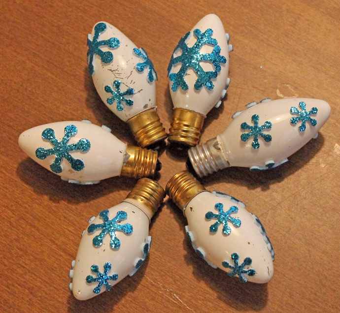 Snow Painted Bulbs